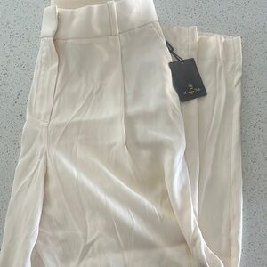 Massimo Dutti Cream Straight Leg Pants